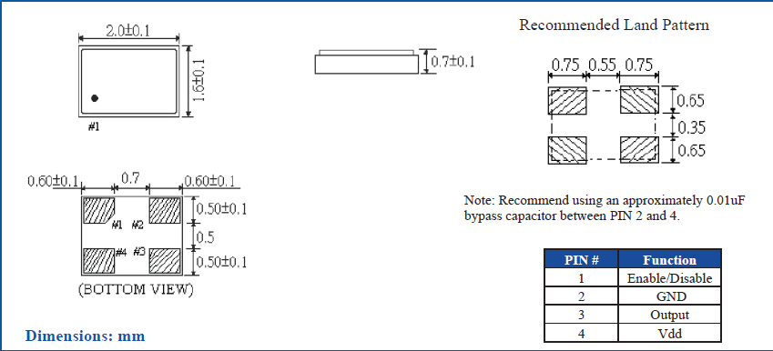 ASAK 2016 SMD XO OSC