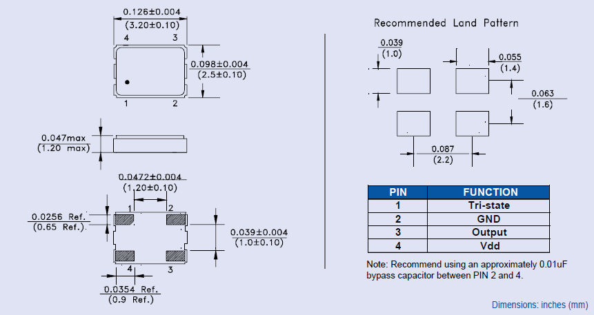 ASEK 3225 SMD XO OSC