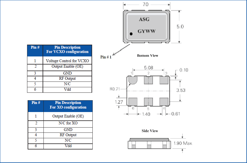 ASG-C 7050 XO OSC ASG-C 7050 XO OSC