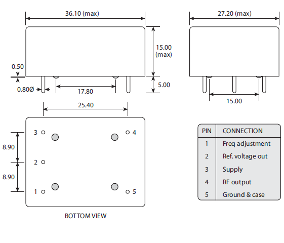 hcd300 36.1-27.2 OCXO