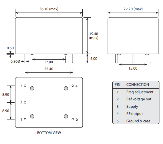 hcd360 36.1-27.2 OCXO