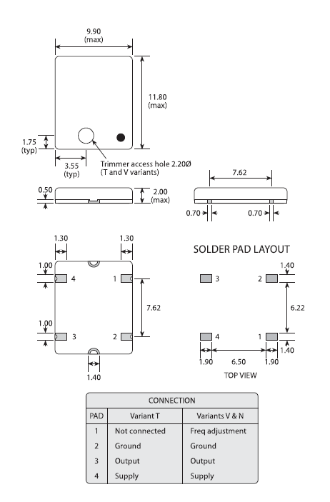 gtxo560 11.8-9.9 TCXO
