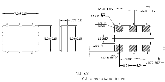 8N4DV85 7050 VCXO LVDS