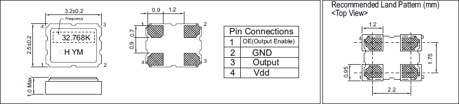 HSO321S 3225 32.768K OSC