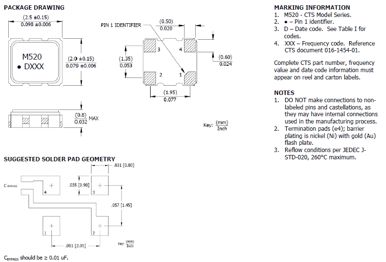 520 2520 VT-TCXO 520 2520 VT-TCXO