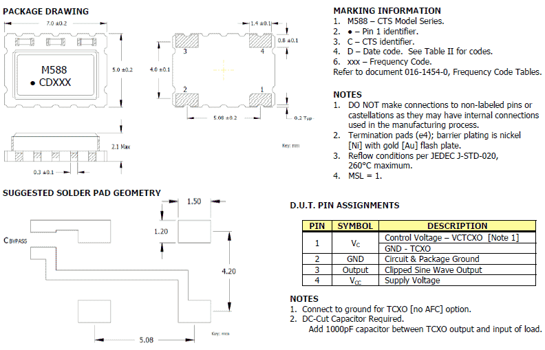 588 7050 VC-TCXO 588 7050 VC-TCXO