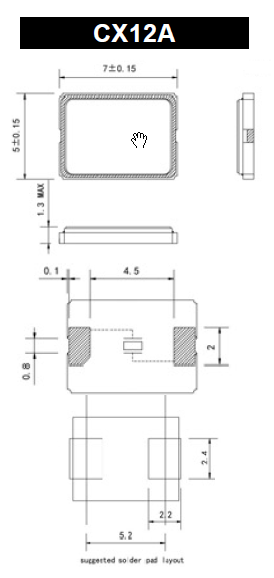 Cardinal晶振,贴片晶振,CX12A晶振,无源贴片晶振
