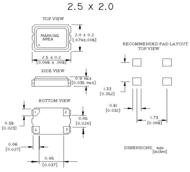 CO2520-12.800-25-50-TR,6G物联网晶振,Rubyquartz卢柏振荡器