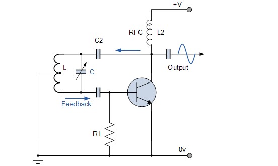 分流馈电Hartley振荡器电路