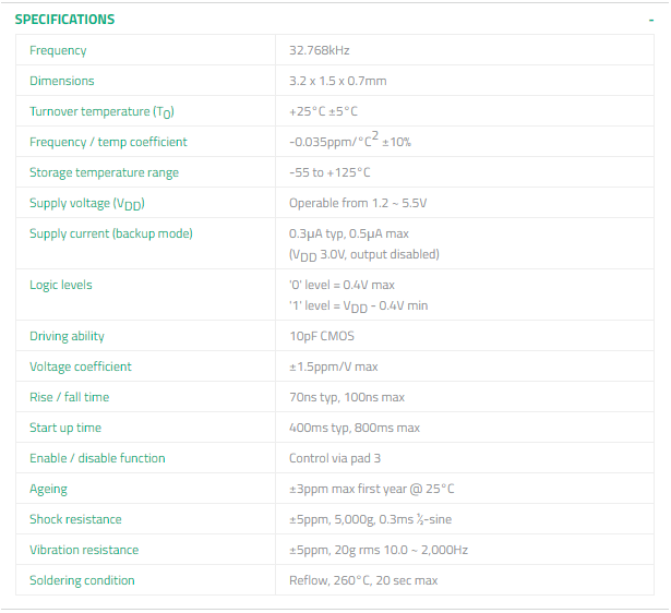 Golledge石英晶振,英国32.768K有源晶振