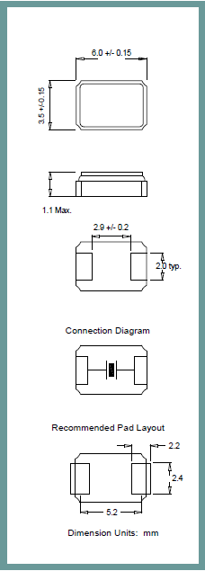 ILSI晶振,贴片晶振,ILCX09晶振,6035陶瓷面晶振