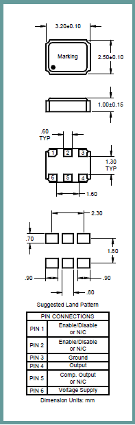 艾尔西晶振,有源晶振,ISM75晶振,六脚有源晶振