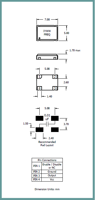 艾尔西晶振,有源晶振,ISM81晶振,贴片石英振荡器