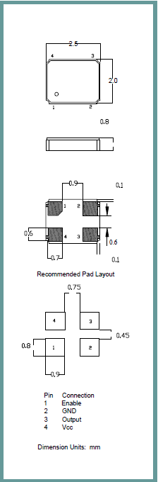 艾尔西晶振,有源晶振,ISM95晶振,2520mm晶振