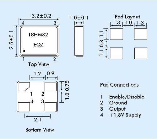 18EQHM32 3225 OSC EMI
