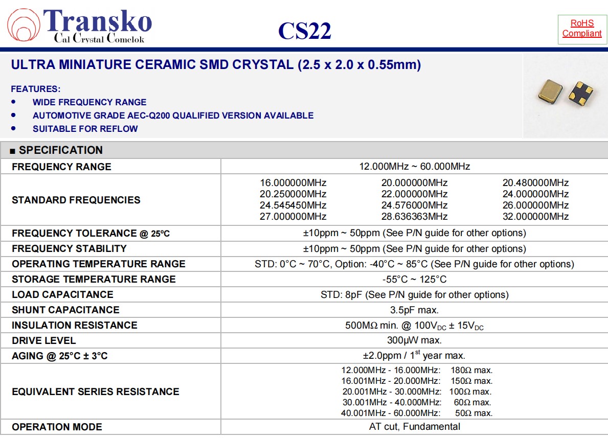 CS22规格