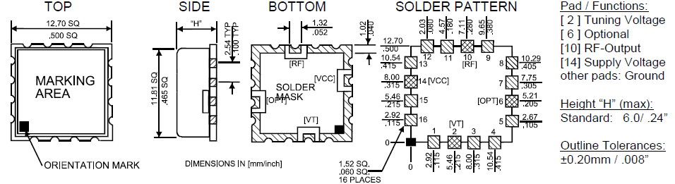 RQR-FREQ-HF 12.7 x 12.7 VCO